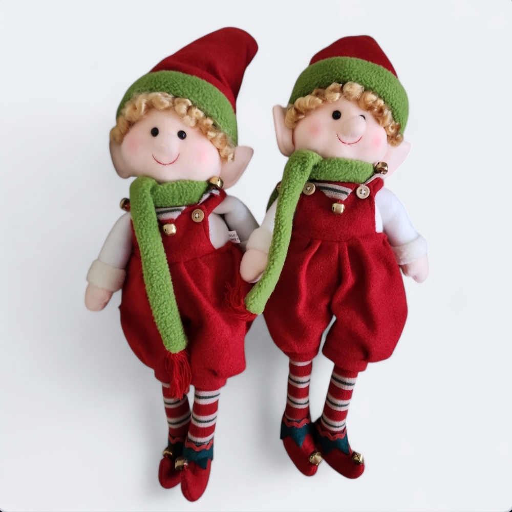 Adorable Vintage Christmas Elves - Set of 2 - Picture 3 of 15